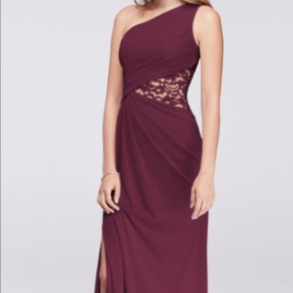 David’s Bridal Wine bridesmaid dress size 4 - Picture 1 of 2